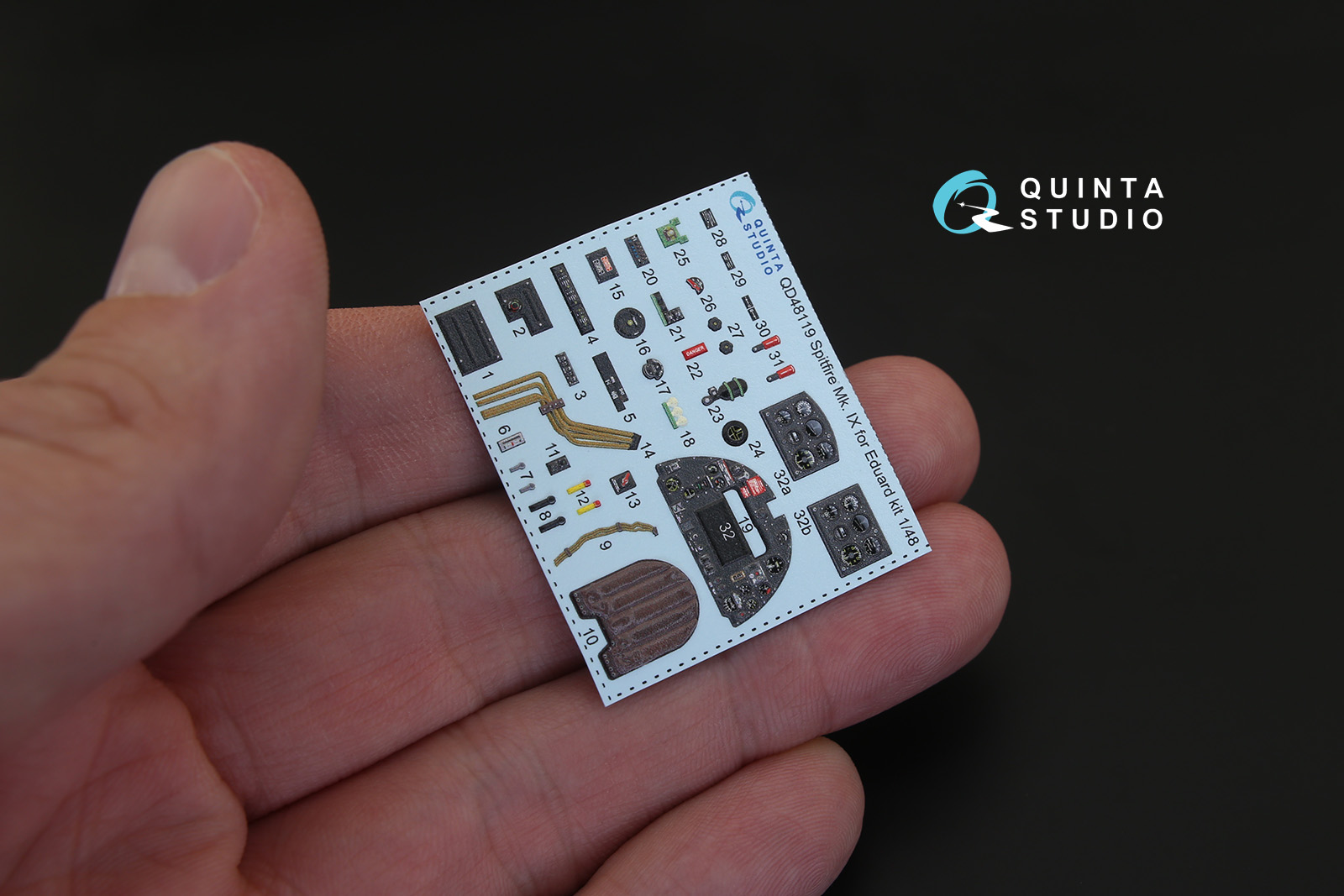 QD48119 1/48 3D Декаль интерьера кабины Spitfire Mk.IX (для модели Eduard) Quinta Studio