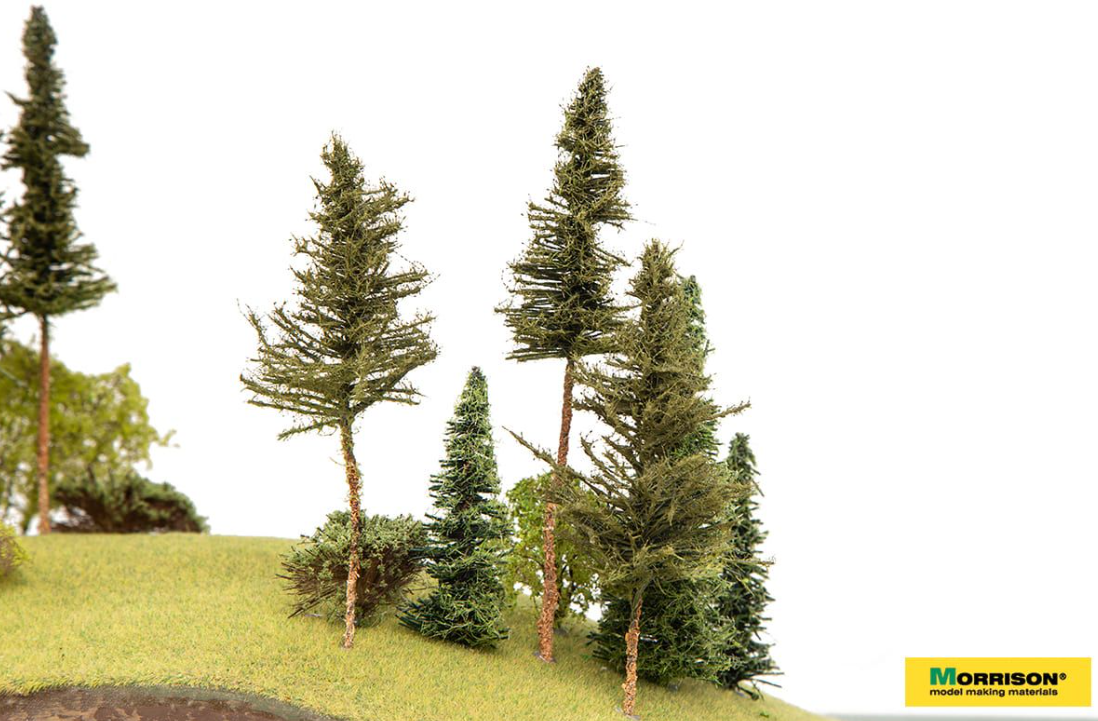 Хвойная 6. Набор реалистичных сосен высотой 10-15см 10шт. 011-Se-005. Раскраска реалистичный Сосновый лес. Реалистичные сосны для диорам фото.