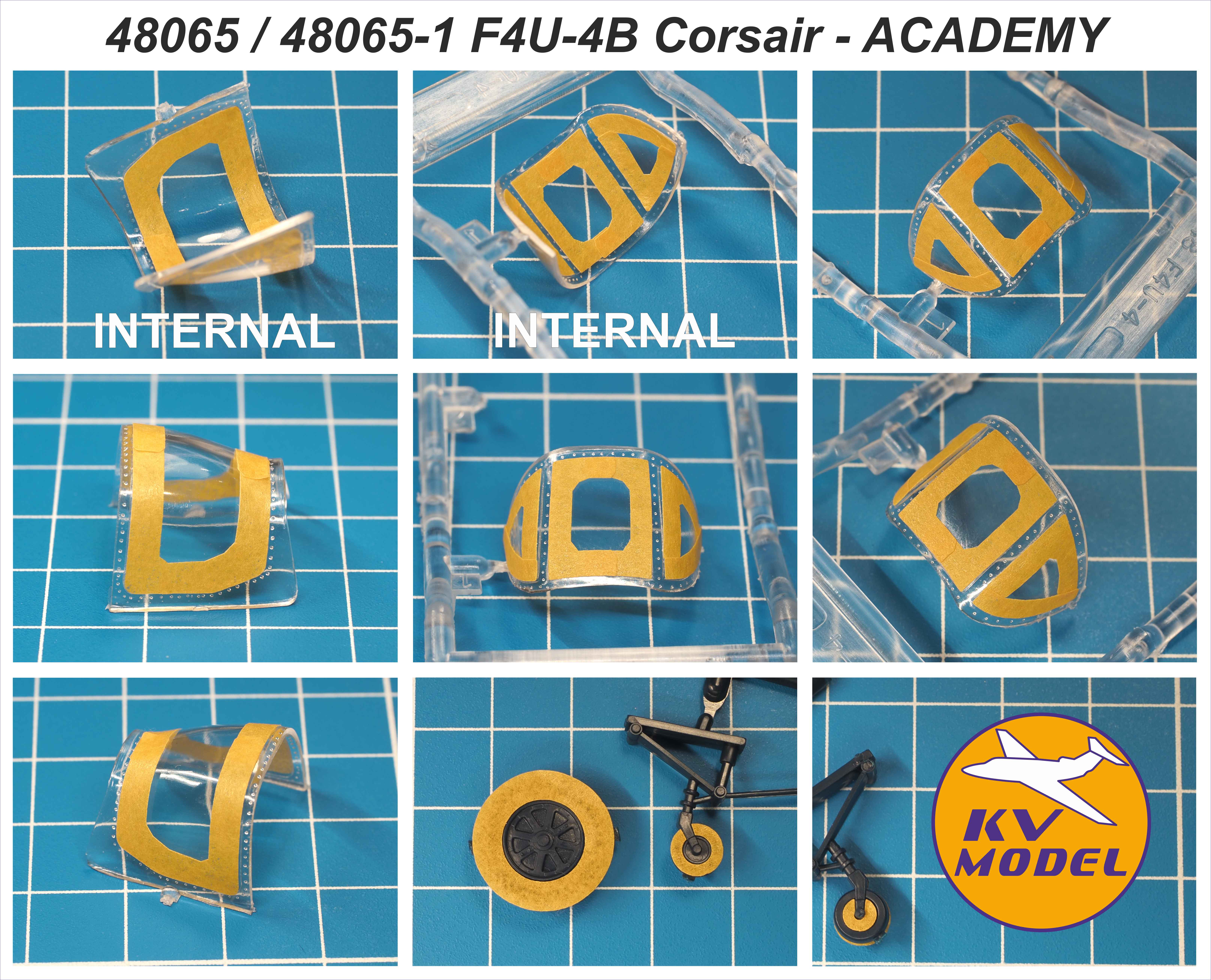 48065KV Окрасочная маска Vought F4U-4B Corsair (ACADEMY #12267, #12353) + маски на диски и колеса
