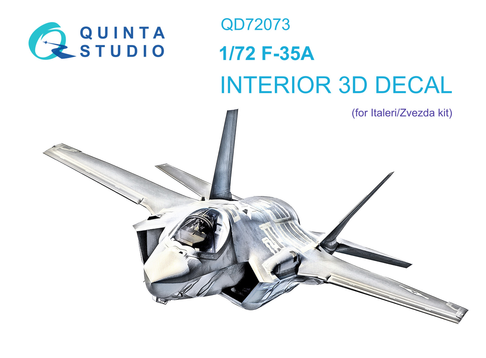 QD72073 3D Декаль интерьера кабины F-35A (Italeri/Звезда)