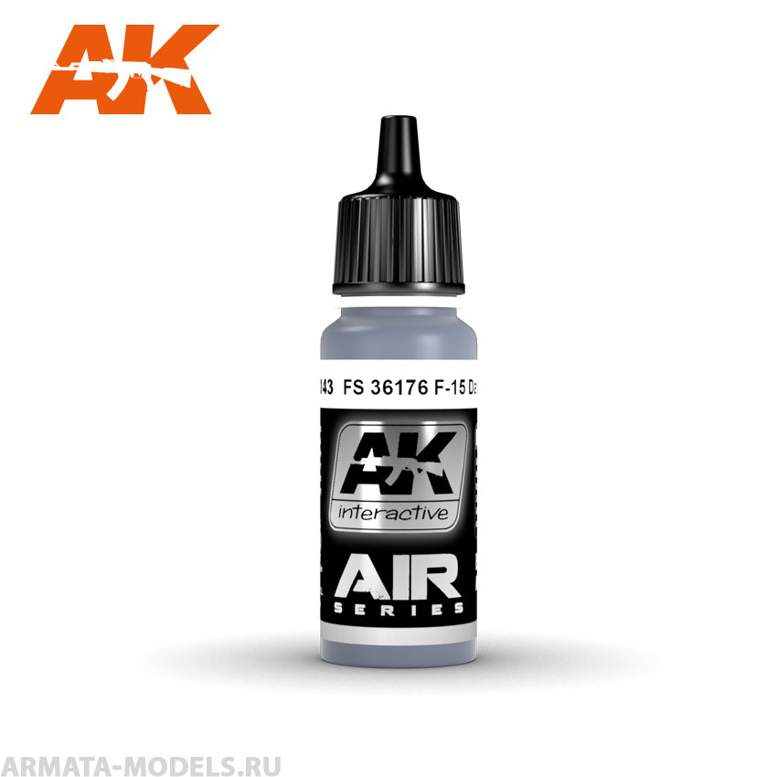 AK2143 Акриловая краска FS 36176 F-15 Dark Grey 17ml