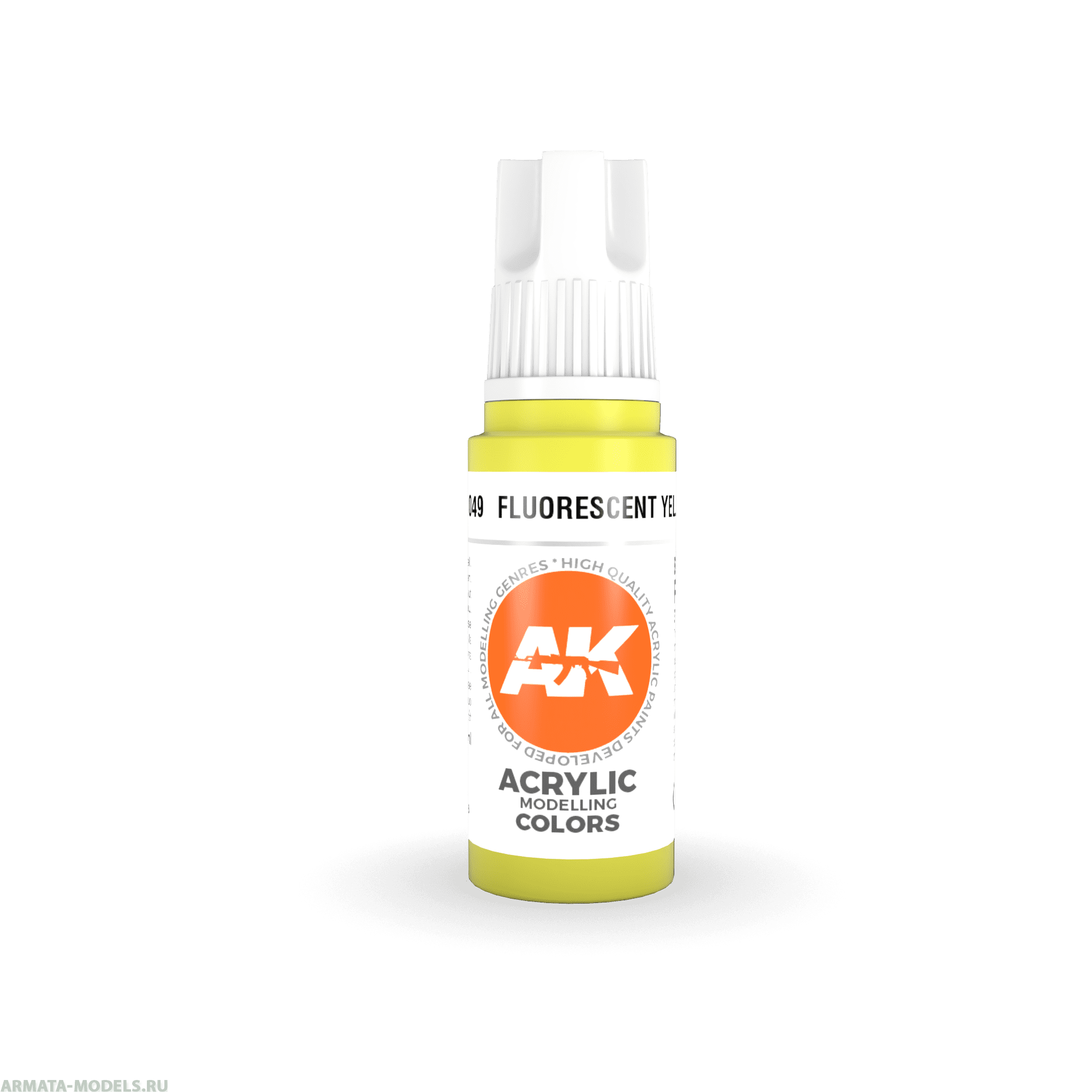 AK11049 Краска акриловая Fluorescent Yellow 17ml