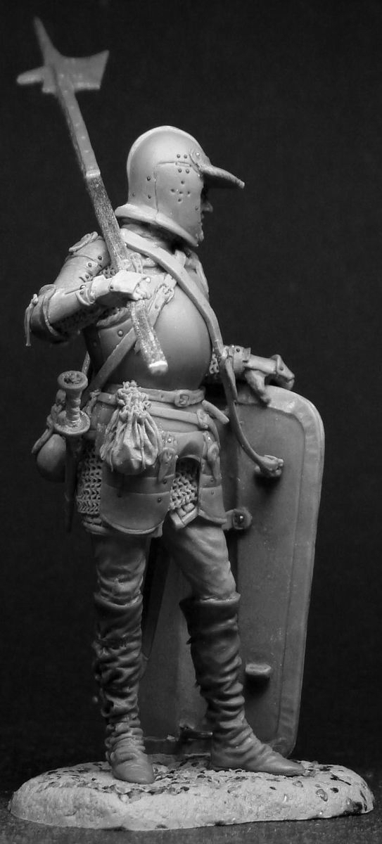 CHM-54043(M). Европейский солдат с алебардой. 54 mm. Материал - белый металл. Chronos Miniatures