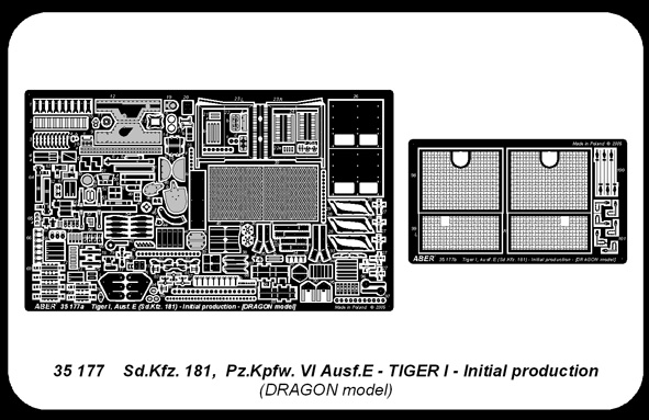 ABR-35-177  Дополнения для  Sd.Kfz.181 Pzkpfw.VI Ausf.E Tiger I- Initial production для Dragon 1/35