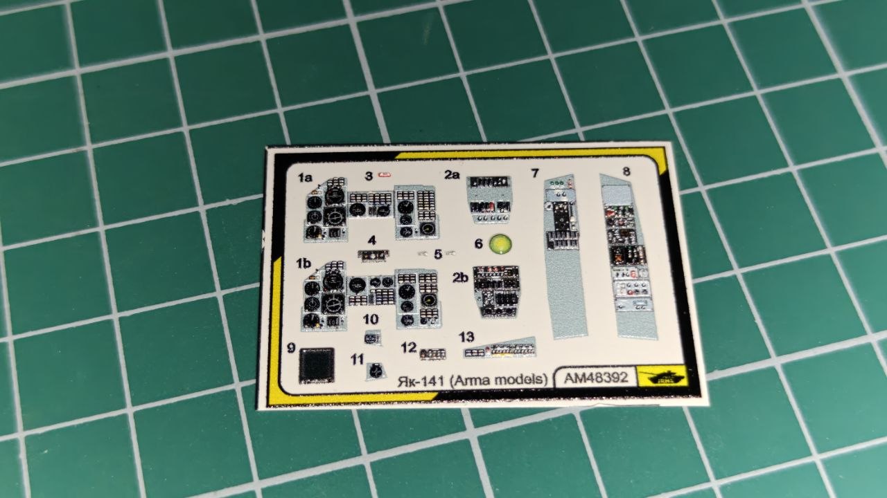 AM48392 3D декаль интерьера с плоскими деталями Як-141 (Не для свободной продажи)