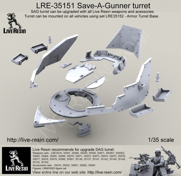 LRE35151 Бронированная башня Save-A-Gunner для любых машин Хамви, МРАП, М-АТВ. Рекомендуется использовать с набором LRE35152, устанавливается на любые модели