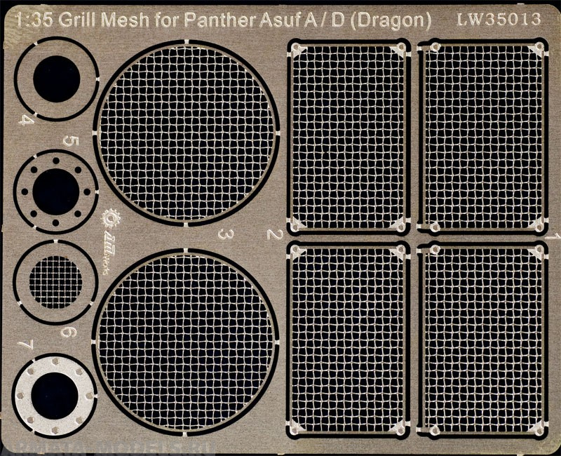 LW35013 grill mesh Panther ausf D/A Dragon