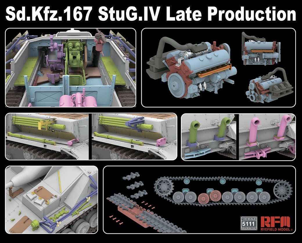 RM-5111 САУ Sd.Kfz.167 StuG.IV Late Production with Engine & workable tracks Rye Field Model (RFM)