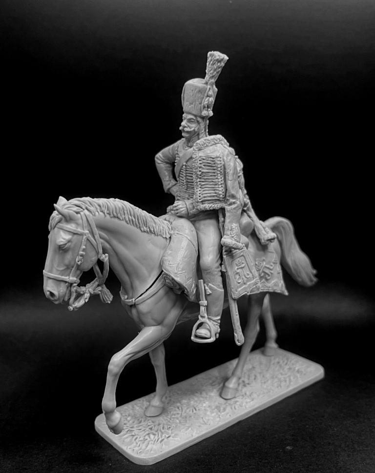 CHM-54338. Рядовой армейских гусарских полков, Россия 1796-1801 гг. (2 варианта голов). 54 мм. Материал - смола. Chronos Miniatures