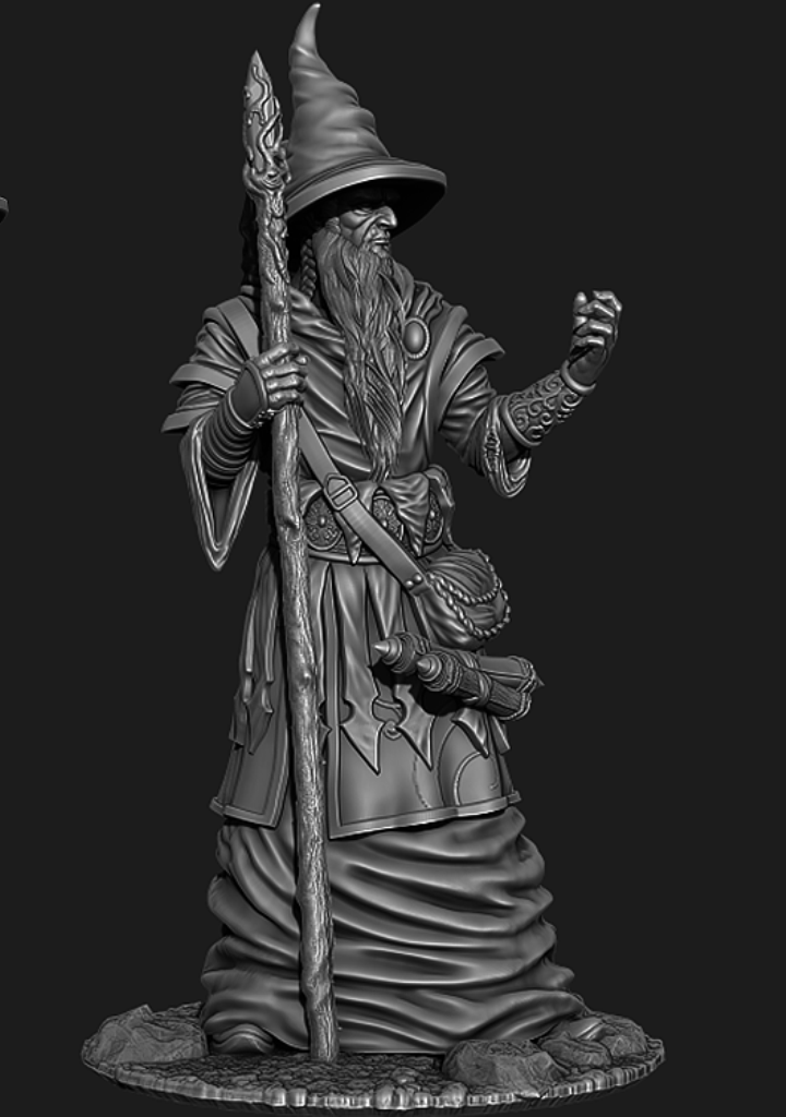 CHM-54118(M). Миры Фэнтези: Волшебник. (2 варианта голов). 54 мм. Материал - белый металл. Chronos Miniatures