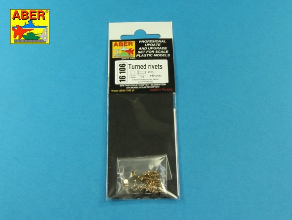 ABR-16-106  Дополнения для  Turned rivets 0,9 x1,3 x 0,5mm 40 pcs. универсальный набор 1/16