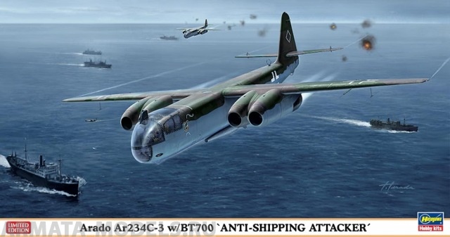 07332 Самолет  ARADO Ar234C-3 w/BT700 ANTI-SHIPPING ATTACKER Hasegawa