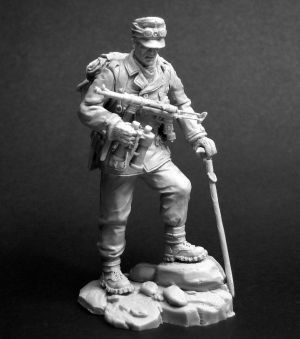 CHM-54063(M). Офицер немецких горных егерей, 1942-45 гг. 54 мм. Материал - белый металл. Chronos Miniatures