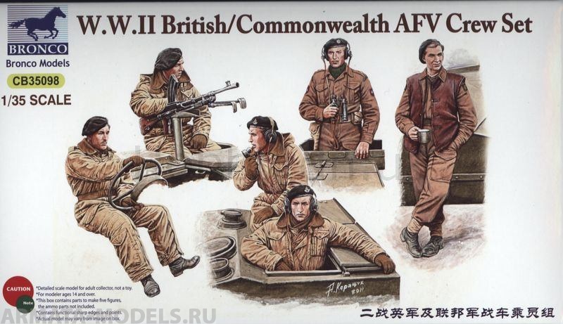 CB35098 Солдаты W.W.II British/Commonwealth AFV crew set (Bronco Models) 1/35 Bronco Models