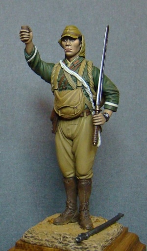 CHM-54072(M). Японский десантник подразделения Каору, 1944 г. 54 mm.  Материал - белый металл.