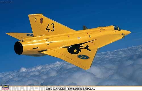 09910 Самолет J-35J  Draken Swedish Special Hasegawa