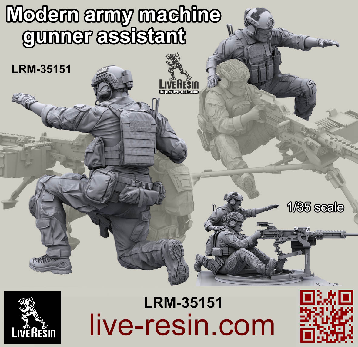 LRM35151 Помощник пулеметчика современных армий  Live Resin