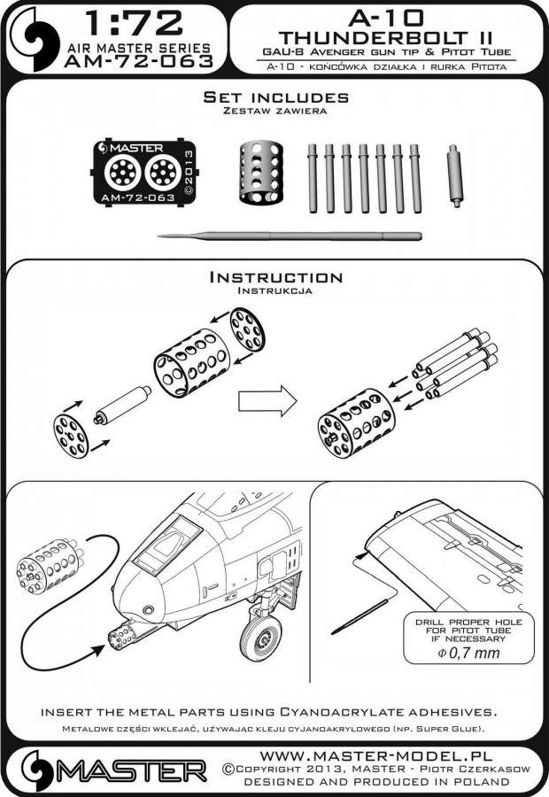AM-72-063 Стволы к авиапушке GAU-8 Avenger и ПВД для самолета Fairchild A-10 Thunderbolt II