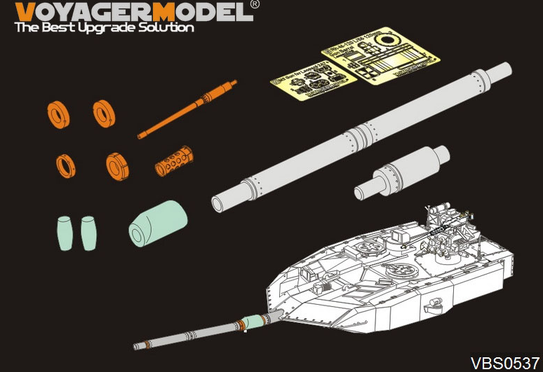 VBS0537 Современный немецкий Rh-M-120 L / 55 120-мм ствол с пулеметом (Leopard2A7 +)