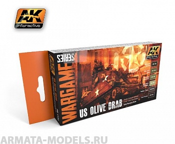 AK1131 Набор акриловых красок US OLIVE DRAB COLORS SET