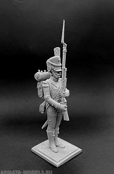 CHM-54263(M). Карабинер элитной роты батальона гвардейских егерей, Вестфалия 1808-13 гг. 54 мм. Материал - белый металл.