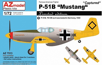AZ7513 Сборная модель самолета P-51B Mustang Captured