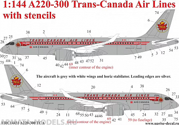 URC14431 Декали для A220-300 Trans Canada Air Lines Retro