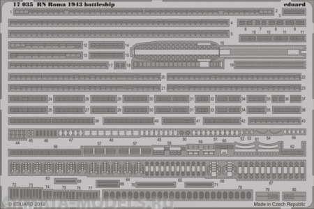 17035 Фототравление для модели RN Roma 1943 battleship