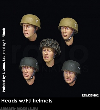 RDM35H02 Немецкие головы в касках Heads w/FJ helmets