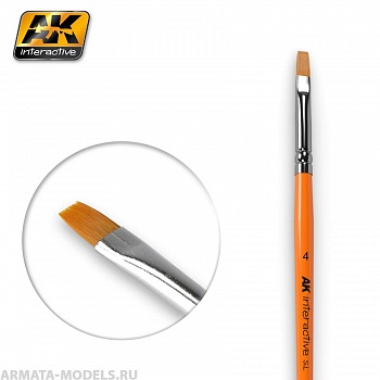 AK-610 Кисть художественная FLAT BRUSH 4 SYNTHETIC