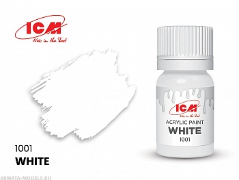 C1001 Краска для творчества, 12 мл, цвет Белый(White)