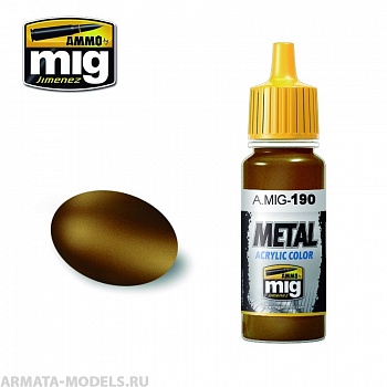 AMIG0190 Ammo Mig Акриловая краска OLD BRASS 17 мл