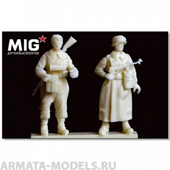 MIGMP72-058  WWII немецкие связные-мотоциклисты, 2 фигуры