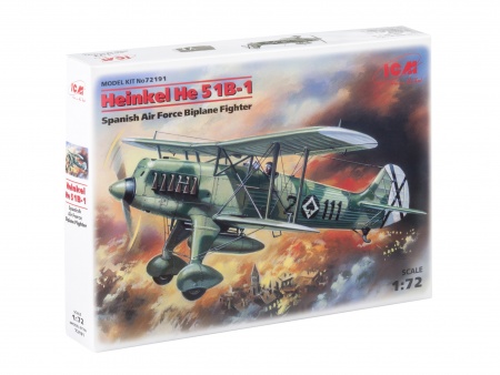 72191 Хейнкель Не-51 В-1, истребитель-биплан ВВС Испании ICM