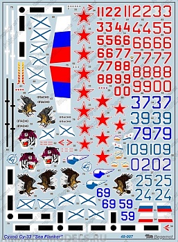 48007 Декаль Сухой Су-33