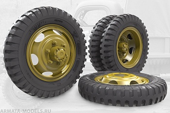 35057FURY Sagged wheel set for Chevrolet G-506 (non directional, Firestone)    (Miniart)