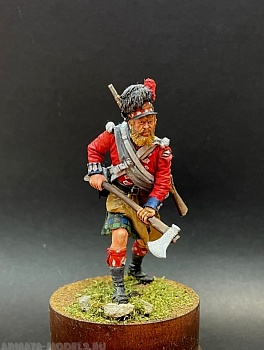 VD-54010(M). Сапер 42-го (Королевских Шотландских горцев) пехотного полка «Черная Стража», 1815 г. белый металл