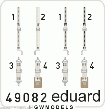 49082ED Комплект фототравления Seatbelts USAAF WWII SUPERFABRIC